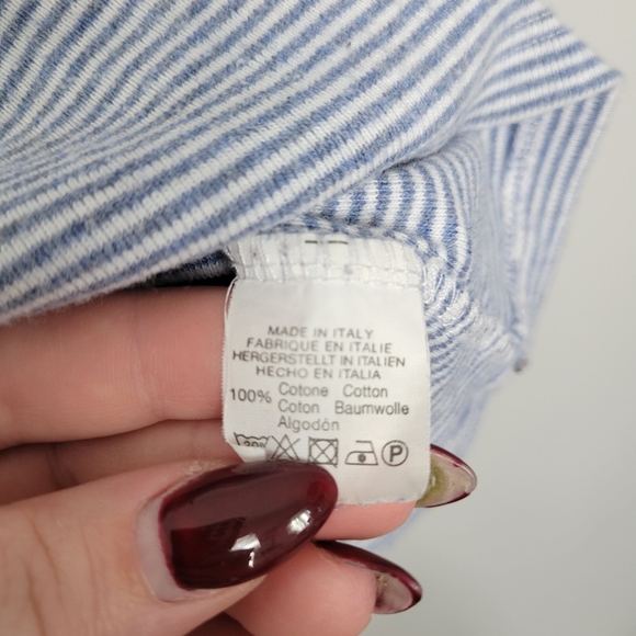 Small Brandy Melville Striped Buttercup Floral Embroidered Crop Top - Picture 2 of 5